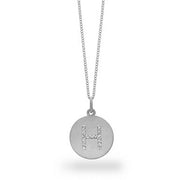 14K White Gold Small Disc Diamond Initial